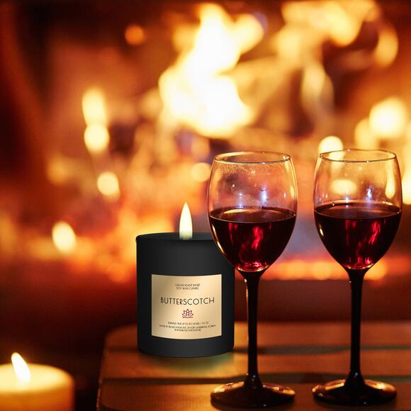 BUTTERSCOTCH Soy Wax Candle in Glass Jar (10 oz) - Picture 5 of 10